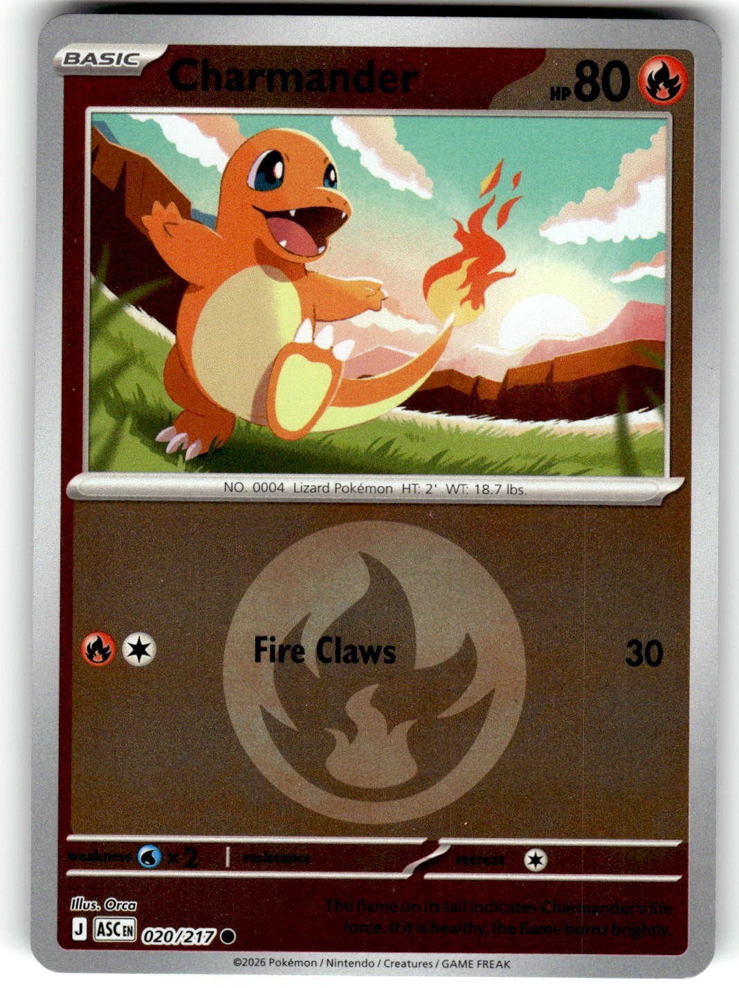 Pokemon 2026 ME: Ascended Heroes Card 020/217 Charmander Energy Symbol Ball