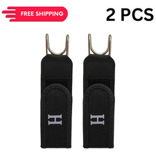 2PCS Tactical Metal Hook Elastic Belt Buckle-Less Invisible Waist Belt Closure