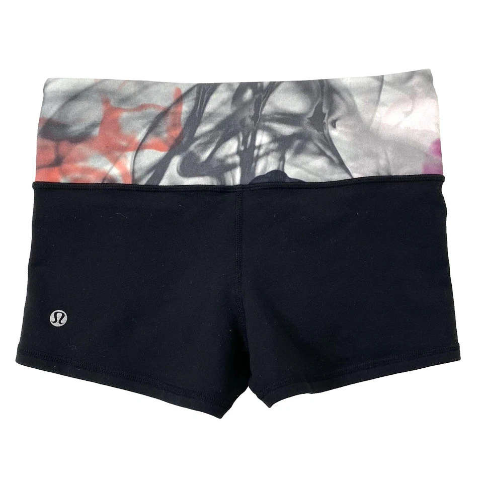 Lululemon 双面运动自行车短裤女式 4 码黑色灰色粉色 — 第 4/4 张图片