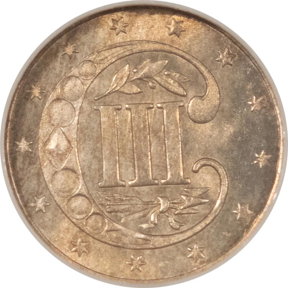 1861 THREE CENT SILVER - NGC MS-65 FLASHY LUSTROUS CIVIL WAR DATE! - Image 3 of 3