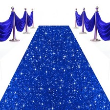 Aisle Runner Rug 24"x15FT Blue Aisle Runner for Wedding Ceremony Sequin Aisle...