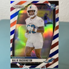 2024 Panini Prizm Malik Washington Red White Blue Prizm RC #371 Miami Dolphins