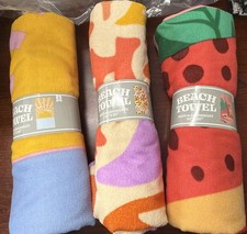 Beach Towel Soft Absorbent 27x 55 3 Pack Assorted