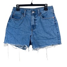 Old Navy Shorts Women's Size 8 High Rise Blue Jean Denim Raw Hem