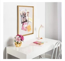 Kate and Laurel -Calter Framed Linen Fabric Pinboard Decorative 20 x 26in