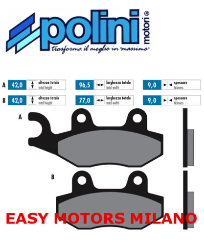 Coppia Pastiglie Freno ORIGINAL Anteriore Polini Yamaha Quad YXR Rhino 700 2008 - Afbeelding 1 van 3