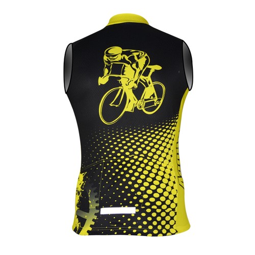 Men's Bike Clothes Yellow Sleeveless Cycling Jersey Vest (Bib) Shorts Kit S-5XL - Picture 5 of 14