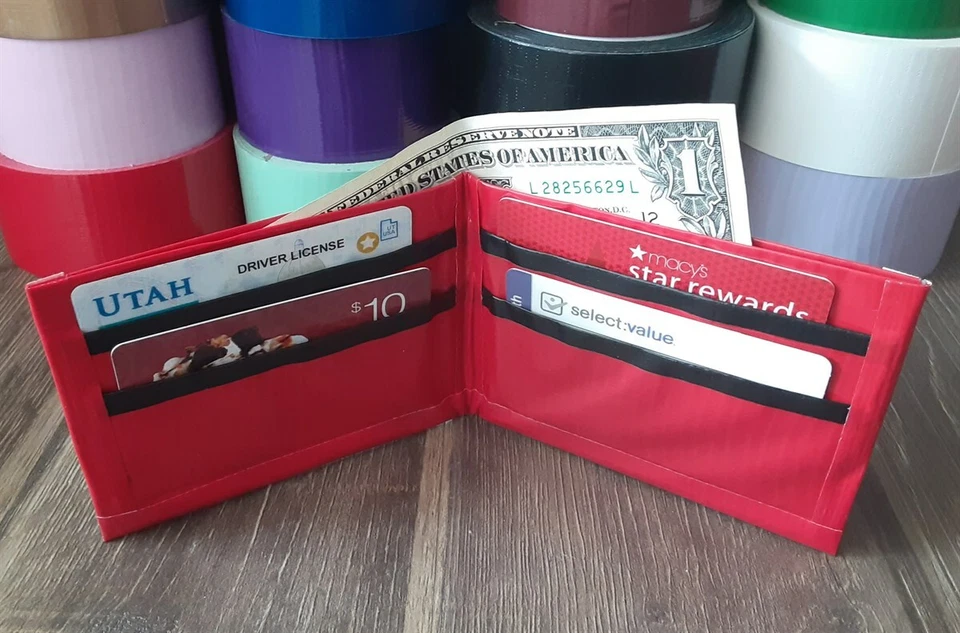 Cartera con cinta adhesiva hecha a mano - Colores lisos - Tú eliges los colores Foto 4 de 4