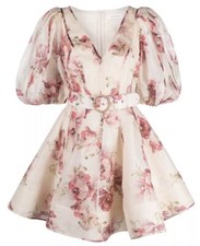 NWOT Zimmermann Tranquillity Floral Mini Dress Red Butterflies AU2 US 10 