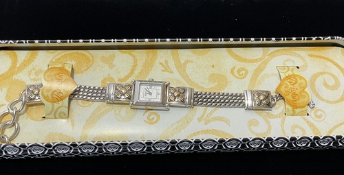 Vintage Brighton Retired 2-Tone MONROE Watch New Battery includes Tin Box - Picture 8 of 10