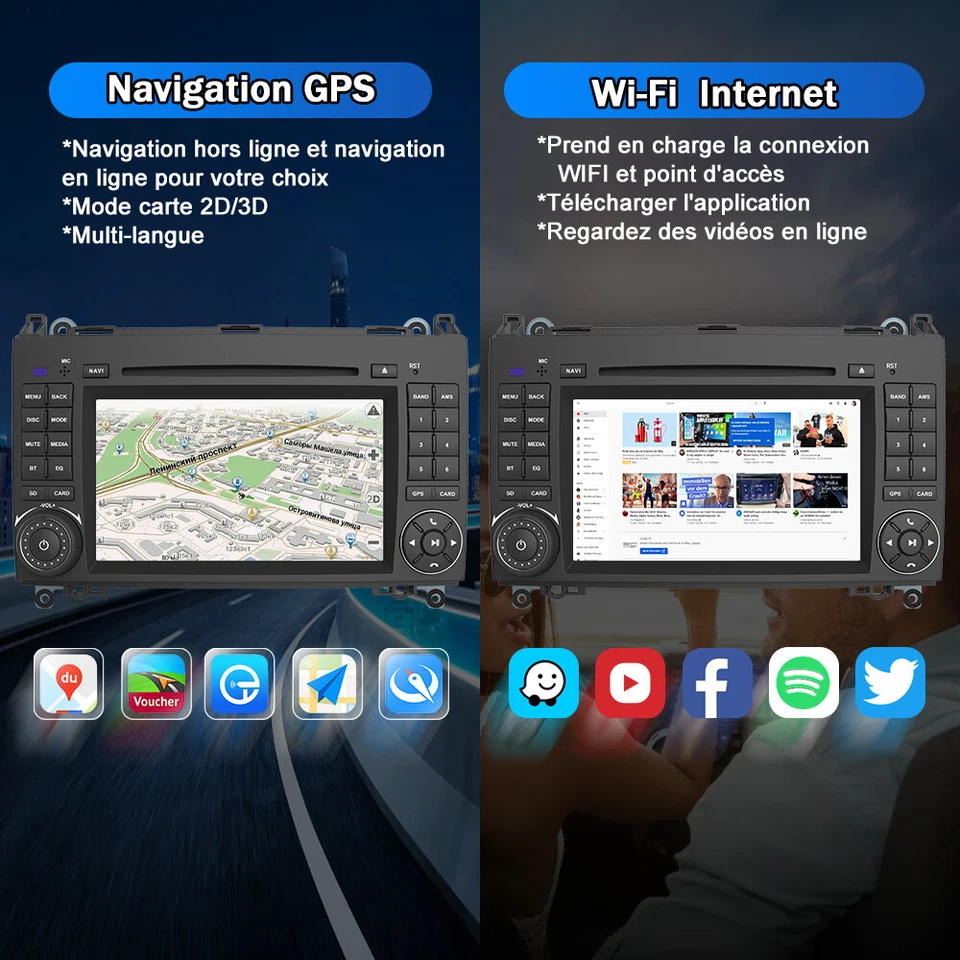 Android 14 Autoradio DVD BT Mercedes A/B Klasse W169 W245 Sprinter Viano Crafter - Bild 2 von 4