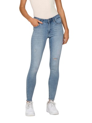 ONLY Damen Skinny Jeans – Super Stretch, Mittlerer Wash, Regelmäßige Taille