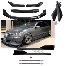 Front Bumper Lip Spoiler Splitter For Infiniti G35 Side Skirt Rear Lip Body Kit