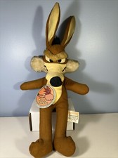 Vintage 1971 Wile E Coyote Warner Bros Mighty Star Plush 12" tall w/Tags