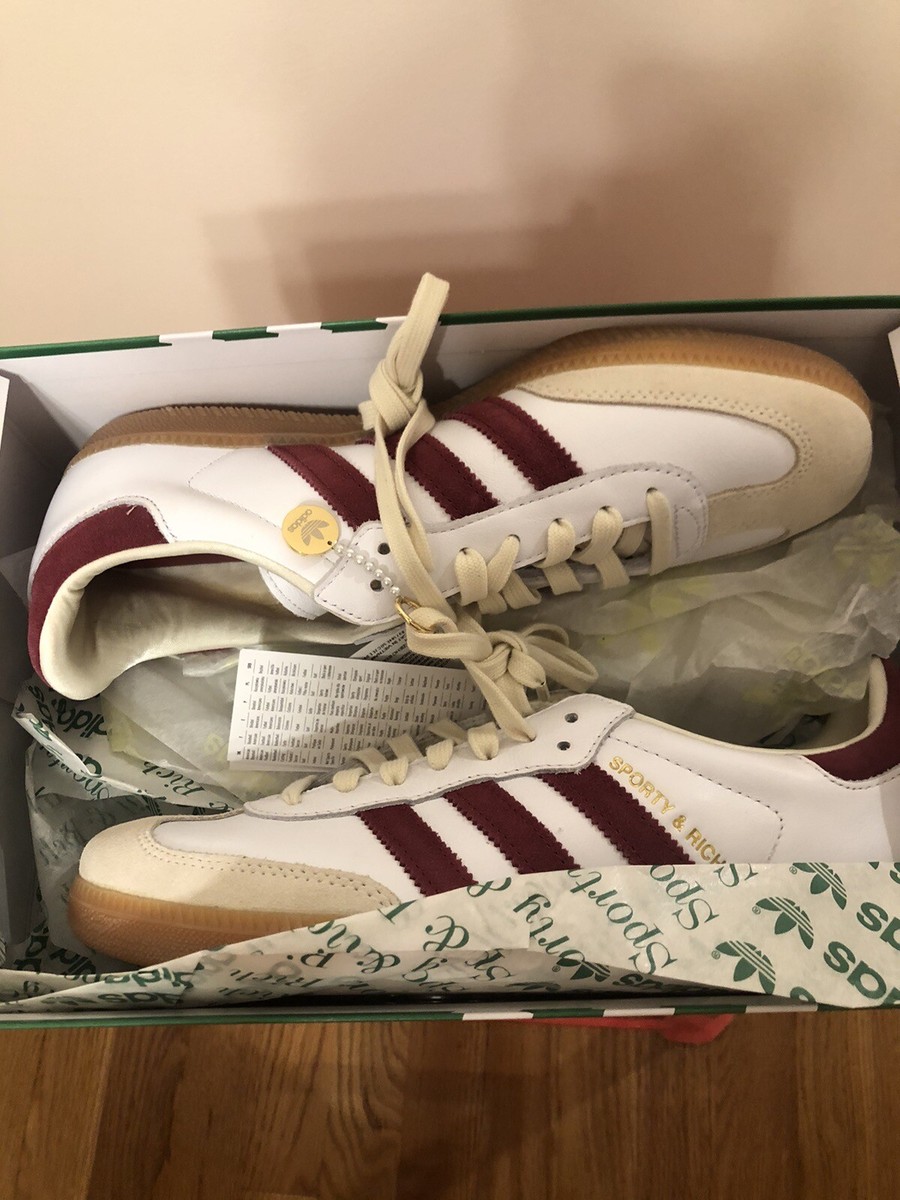 Adidas x Sporty ★ Rich Samba OG Cloud Collegiate Burgundy Adidas x Sporty & Rich Samba OG Cloud White Collegiate
