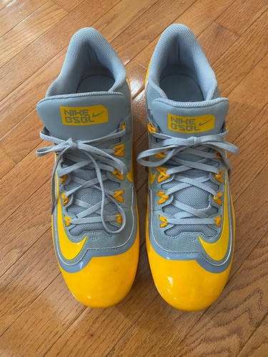 Nike Huarache 2KFilth Pro Low Cleats Sports Shoes Grey Yellow Size 15
