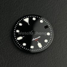 29mm Black Watch Dial Green Luminous for SEIKO NH34 GMT Watch Movement Parts