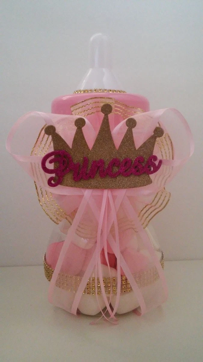 Princess Centerpiece Bottle with Crown Baby Shower It s a Girl