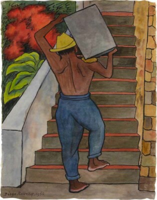 Diego Rivera Bricklayer Canvas Print 16 x 20