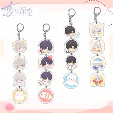 Love and Deepspace Anime Acrylic Keychain Bag Pendant Cosplay String Keyring