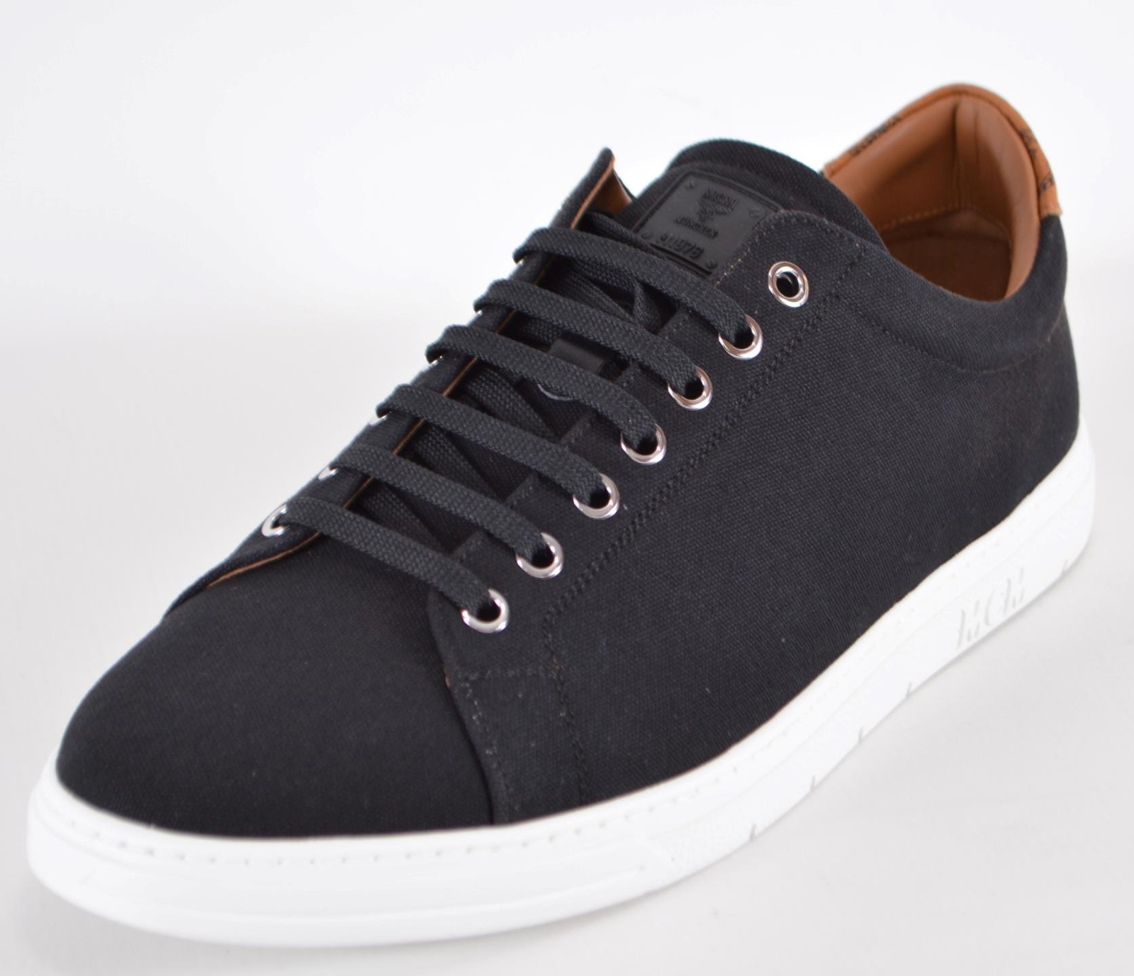 SAOLA Nuove scarpe sneakers basse MCM uomo TERRAIN DERBY nere tela viscosa 45 12