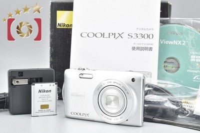Excellent!! Nikon COOLPIX S3300 Crystal Silver 16.0 MP Digital 