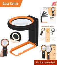 30X 40X Magnifying Glass with Light Stand, Foldable LED for Reading Jewelry