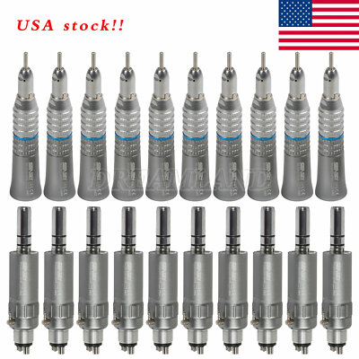 10 Kits Dental Straight Nosecone Low Speed Micromotor 4H Motor Handpiece EX203C