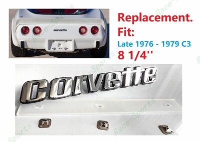 1P Chrome Rear Corvette Emblem Badge For 1976-1979 CHEVROLET CORVETTE C3 8 1/4''