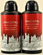 QTY 2 - Bath & Body Works IMMORTAL Deodorizing Body Spray for Men 3.7OZ