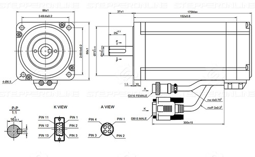 1 Axis Nema 24/ Nema 34 4 /4.3 /12Nm Closed Loop Stepper Motor & Driver CNC Kit - Picture 18 of 19