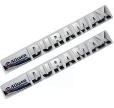 2x Chrome Allison Transmission Duramax Hood Letter Logo Emblm Badge Trucks