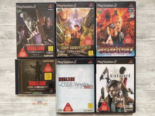 SONY PS 1 & 2 Gun Survivor 1 2 3 4 Resident Evil  Code Veronica & 4 from Japan - Afbeelding 1 van 16