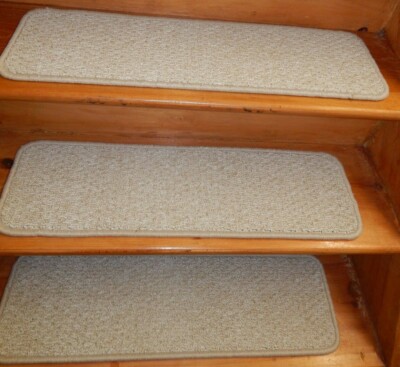 13 Step 9'' x 30''  + 1  Landing  27'' x 30'' Stair Treads Wool Woven Carpet