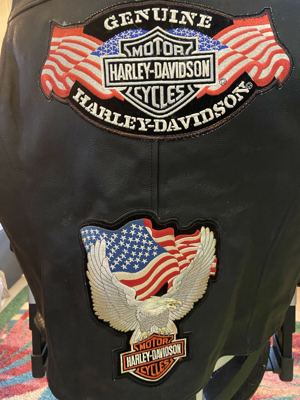 Harley Davidson Motor Clothes Leather Vest Size L Mot… Gem