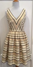 J. Crew Striped  Fit & Flare V-Neck Dress (Sz 0)