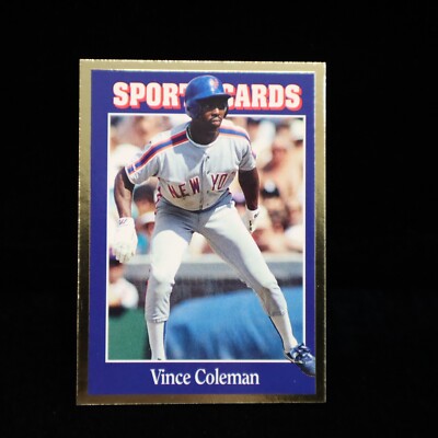 1992 Vince Coleman New York Mets ''GOLD'' Allan Kaye's Sports Card News #93