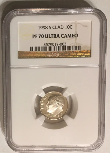1998-S Clad Roosevelt Dime NGC PF 70 ULTRA CAMEO