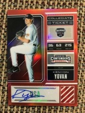 (1) KENYON YOVAN 2018 USA Baseball Contenders Optic RED /100 Auto QTY Oregon