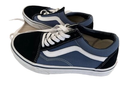 Vans Old School Pro Navy Blue Canvas  Sneakers Skate Shoes Men s 4,5 Women s 6