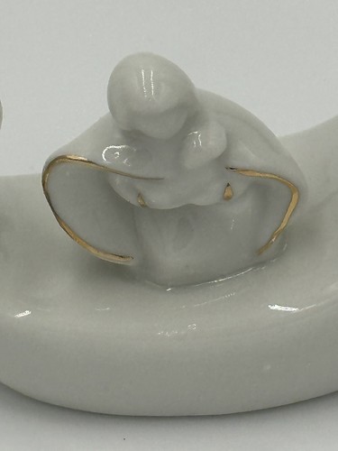 Set 2 portacandele natalizie vintage in ceramica bianca con stelle! - Foto 4 di 18