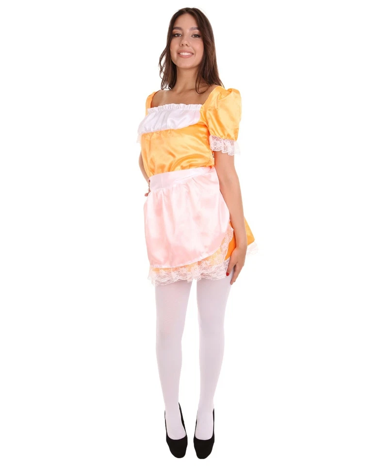 Disfraz de criada tradicional para mujer | Disfraces de uniforme naranja HC-1363 Foto 3 de 4