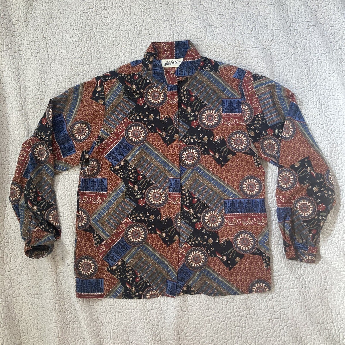 Yves St. Clair sz 12 Large vintage red floral patchwork
