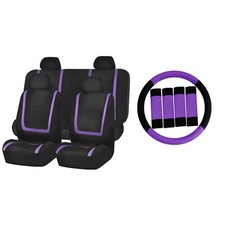 Unique Flat Cloth Car Seat Covers Universal Fit Combo Set Matching Color Unique Flat Cloth Car Seat Covers Universal Fit Combo Set Matching Color