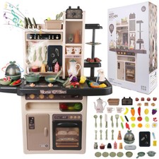 Kids Kitchen Pretend Playset With Water Light Sound Steam Music Christmas Gift