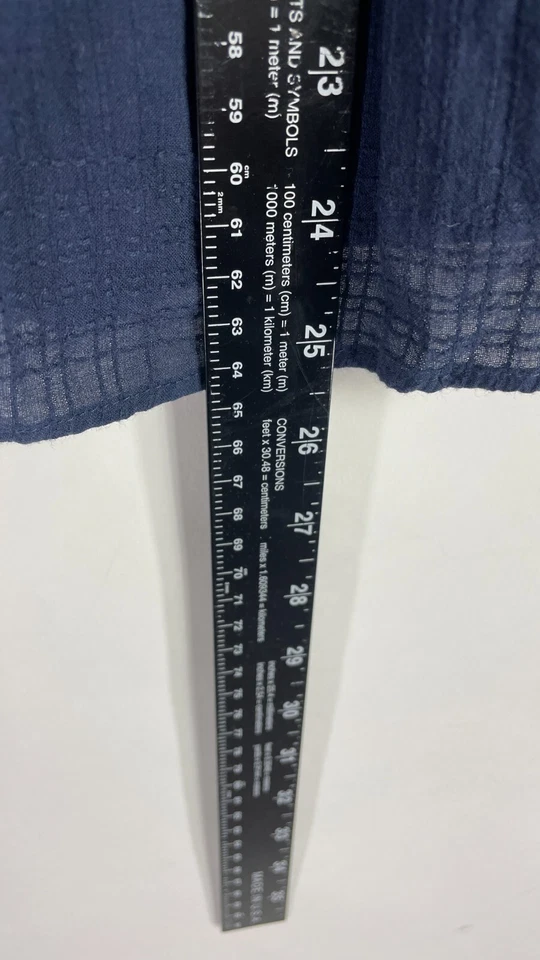 Blusa Top Campesina Jessica Simpson Mujer Cuello en V Manga Larga Azul Talla Grande 1X Foto 2 de 4