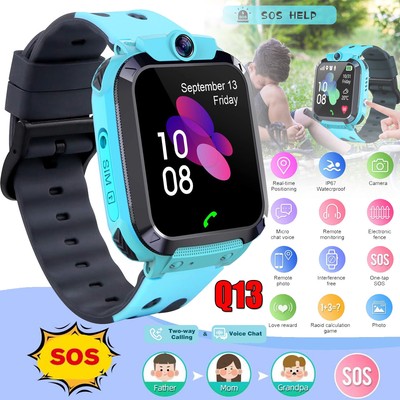Kinder Telefonuhr Smartwatch  LBS Uhr SOS SIM Wasserdicht Kids Armbanduhr-Q13