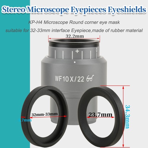 A pair of Rounded-Corner Eyecups for 32-33mm Stereomicroscope Eyepiece Eyecups - Picture 2 of 8