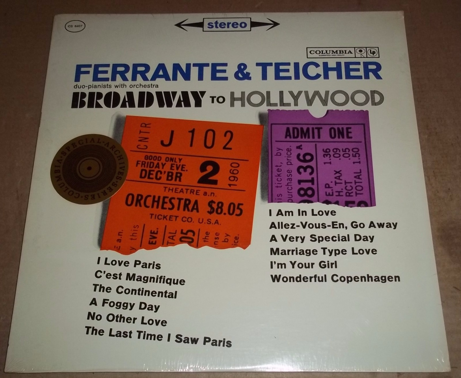 Ferrante & Teicher BROADWAY to HOLLYWOOD Columbia CS 8407 SEALED eBay