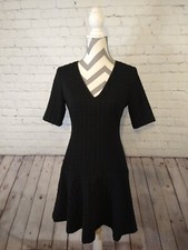 EUC women's BANANA REPUBLIC 11/2013  black glitter FIT & FLARE dress - SIZE 4